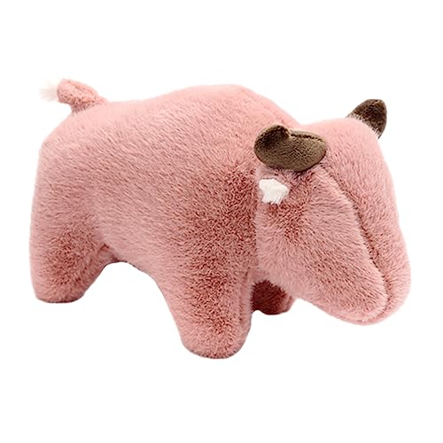 ORFOFE 1Stk Plüschtier Mascot Maskottchen The Edith Eger laufstall Spielzeug kinderf Toy Bauernhoftier Plüsch Plüschkissen Puppe mit Ochsenmuster entzückendes Spielzeug Textil- Rosa von ORFOFE