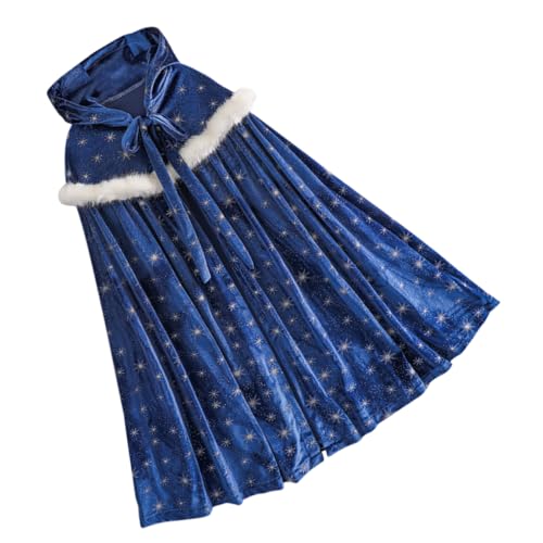 ORFOFE 1Stk Poncho mit Pelzkragen für Kinder Halloween umhang für Kinder Kapuzenumhang für Kinder schicker Umhang Cosplay-Kostüm modischer Umhang Kinder Umhang süßer Umhang Samt Blue von ORFOFE