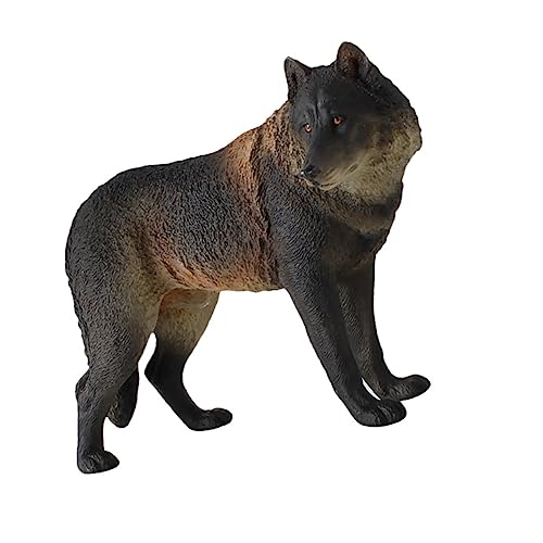 ORFOFE 1Stk Wolf-Modell-Spielzeug Wolf Spielzeugfiguren Zootier Autospielzeug für Kinder Kinderspielzeug Wildlife-Wolf-Modell Wildlife Wolf Spielzeugfigur Tierfigur Umweltschutz-PVC Black von ORFOFE