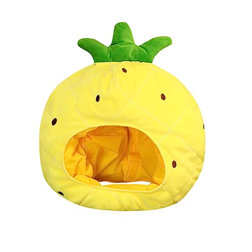 ORFOFE 1stk Ananas Kopfbedeckung Hut Ananas Kostüme Hut Mit Fruchtkappe Cosplay-kostüm Cosplay-kopfbedeckung Ananas-outfit Karneval Partyhüte Ananas-kappe Plüsch Und Pp Baumwolle Yellow von ORFOFE