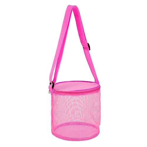 ORFOFE 1stk Shell-Tasche Praktische Netztasche Zur Aufbewahrung Strand Aufbewahrungstasche Aus Mesh-Schale Tasche Zum Sammeln Von Muscheln Tragbares Bad Badespielzeug Mesh-Tasche Rosa PVC von ORFOFE