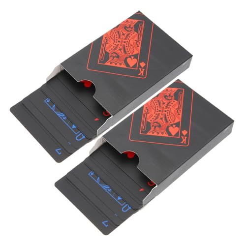 ORFOFE 2 Boxen wasserdichte PVC Poker Spielkarten Schwarz rot blau Langlebiges Kunststoffmaterial für Party Brettspiele Praktisch Tragbar für Erwachsene und Reisende ORFOFE 2 Boxen wasserdichte PVC Poker Spielkarten Schwarz rot blau Langlebiges Kunststoffmaterial für Party Brettspiele Praktisch Tragbar für Erwachsene und Reisende von ORFOFE