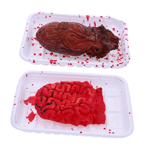 ORFOFE 2 STK Lunchbox Mit Simulierter Orgel Gefälschte Körperteile Gefälschtes Blutiges Herz Unheimlich Fingerpuppen Für Babys Künstliche Menschliche Organe Halloween Grusel Plastik Rot von ORFOFE