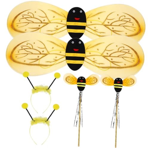 ORFOFE 2 Sätze Bienen Kostüm mit Flügeln Zauberstab und Niedlichem Stirnband Süßes Party Faschingskostüm für Mädchen für Karneval Geburtstagsfeiern und Cosplay ORFOFE 2 Sätze Bienen Kostüm mit Flügeln Zauberstab und Niedlichem Stirnband Süßes Party Faschingskostüm für Mädchen für Karneval Geburtstagsfeiern und Cosplay von ORFOFE