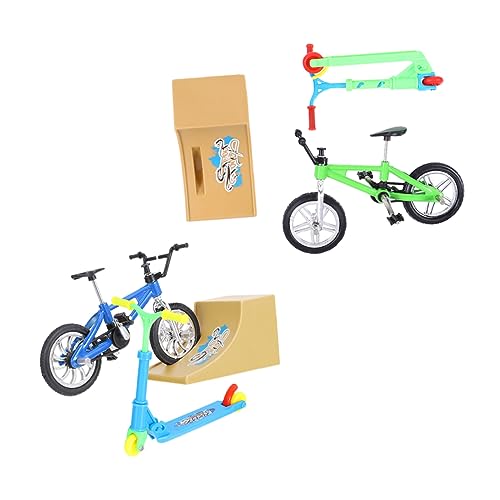 ORFOFE 2 Sätze Fingerrad Tischspiel Griffbrettrampen Fingerscooter-Kit Fingerboard-Skatepark Spielzeug für Kinder kinderspielzeug Finger-Scooter-Rampen-Set Mini-Fingerspielzeug Plastik von ORFOFE