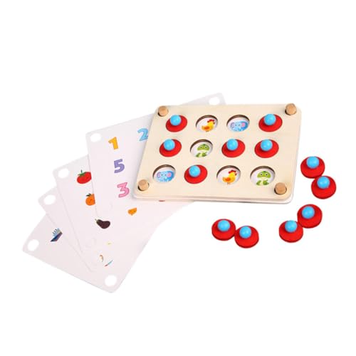 ORFOFE 2 Sätze Memory-Spiel Schach Lernspielzeug Für Kinder Memory-Matching-schachspielzeug Gehirnspielzeug Montessori Sensorisches Spielzeug Kinderspielzeug Pappelsperrholz von ORFOFE