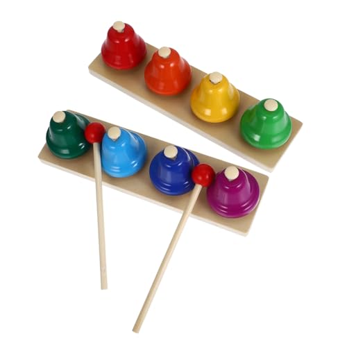 ORFOFE 2 Satz Musikglockenspielzeug Musikinstrumente Für Kleinkinder Schlaginstrument Für Kinder Glocke Für Musikinstrumente Glocken Für Handschlaginstrumente Tanzglocken Holzsockel von ORFOFE