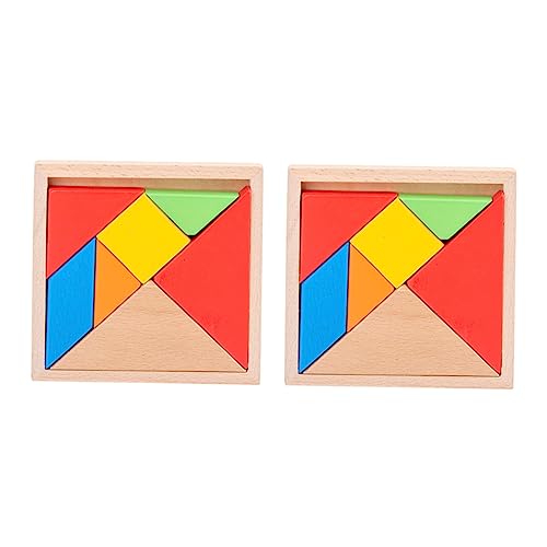 ORFOFE 2 Sets Tangram Puzzle Lernspielzeug Kinderspielzeug Puzzle Tangram Puzzle Spielzeug Kinderspielzeug Spielzeug Puzzle Frühlernspielzeug Holz von ORFOFE