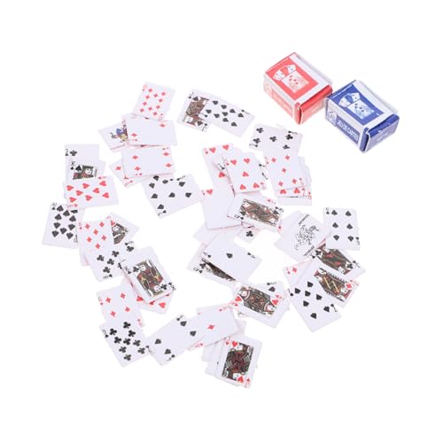 ORFOFE 2 STK Kartenspielen kinderspiele Kinder Spiele Klarer Spielkartenmodel Spiele für Kinder Spiele für erwachsen Mini 1:12 Kleiner Schürhaken Brettspiel-Poker Kartenspiel Spielen von ORFOFE