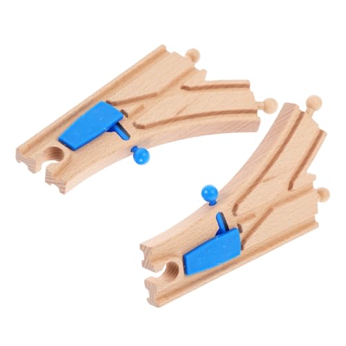 ORFOFE 2 Stück Holzeisenbahn Zubehör Set Schaltergleis aus Holz für Flexible Bahnstrecken Kompatibel mit Großen Marken Kreative Spielmöglichkeiten ORFOFE 2 Stück Holzeisenbahn Zubehör Set Schaltergleis aus Holz für Flexible Bahnstrecken Kompatibel mit Großen Marken Kreative Spielmöglichkeiten von ORFOFE