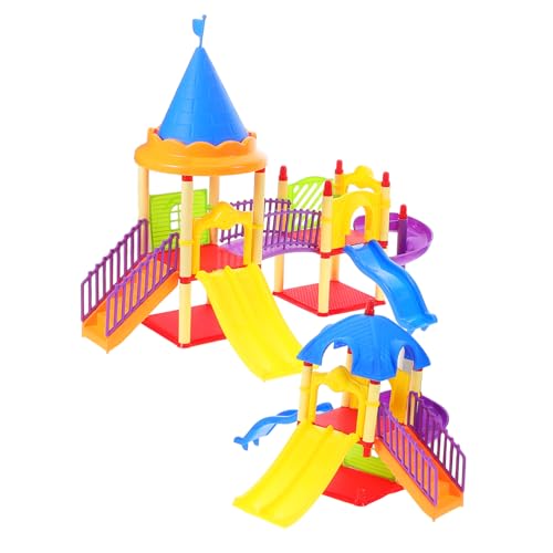 ORFOFE 2 Stück Mini-Spielplatz-rutschspielzeug Für Puppenhaus-Dekoration, Kinderspielhaus-rutschspielzeug, Heimdekoration, Miniatur-bastelarbeiten, Sandtisch-Modelle von ORFOFE