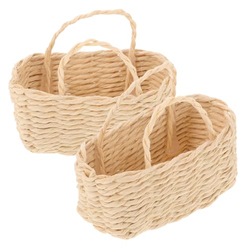 ORFOFE 2 Stück Miniatur Geflochtener Bambuskorb Kleine Quadratische Einkaufskörbe für Puppenhaus Handgefertigte Aufbewahrungskörbe für Blumenarrangements für Puppenhausdeko und ORFOFE 2 Stück Miniatur Geflochtener Bambuskorb Kleine Quadratische Einkaufskörbe für Puppenhaus Handgefertigte Aufbewahrungskörbe für Blumenarrangements für Puppenhausdeko und von ORFOFE