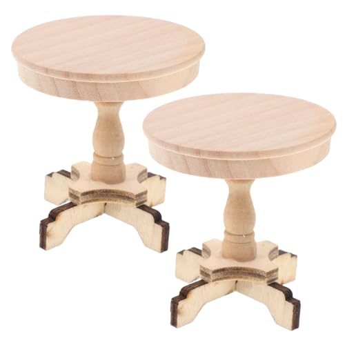 ORFOFE 2 Stück Puppenhaus Möbel Set Miniatur Holz Kaffeetisch Rund Teetisch Wohnzimmer Dekoration Detailgetreu Leicht Tragbar Für Modellbau ORFOFE 2 Stück Puppenhaus Möbel Set Miniatur Holz Kaffeetisch Rund Teetisch Wohnzimmer Dekoration Detailgetreu Leicht Tragbar Für Modellbau von ORFOFE