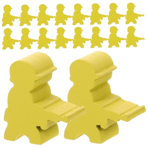 ORFOFE 20 Stück Brettspiel-schachfiguren Brettspiele Bauern Token Für Brettspiele Schachbrett Schach Tischmarker Brettspiel Schach Spielzubehör Schach Ersatz Spielfiguren Holz Yellow von ORFOFE