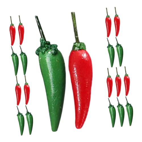 ORFOFE 20 Stück Mini Chili Modell Peperoni Herbstdekoration Für Die Küche Mini Paprika Gemüse Chiltepin Pfeffer Chili Pfeffer Dekorationen Chili Festival Dekoration Küche Chili von ORFOFE