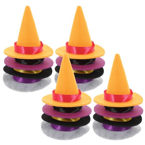 ORFOFE 20St Mini-Hexenhüte für Getränke Weinflasche dekor kleines Hexenhut-Stirnband Mini-Hexenhut aus Filz Halloween Party Dekoration Party Miniatur-Hexenhut Mini-Puppen-Hut gefühlt von ORFOFE