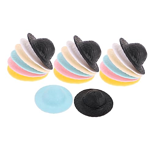 ORFOFE 20st Mini-Hut Puppe Kleiner Strohhalm Mini-Strohhut Mini-hüte Minihüte Zum Basteln Miniaturhüte Mini-Sombrero-hüte Mini Melone Mini-Sonnenhut Mini-Zylinder Plastik von ORFOFE