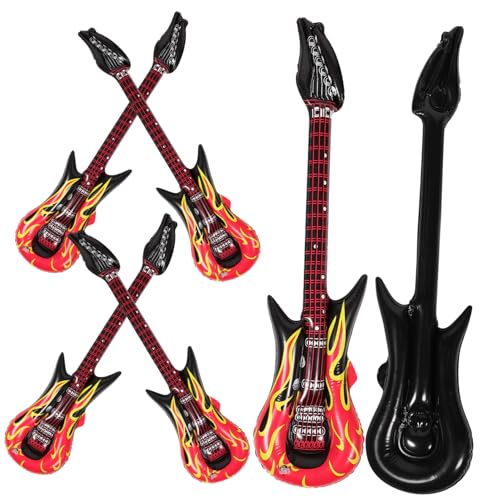 ORFOFE 24 STK Aufblasbare Gitarre Aufblasbare Spielzeuge Verwerflich Musikalisches Spielzeug Gitarre Instrument Gitarren-poolschwimmer Dekorationsspielzeug Karnevalsspielset PVC von ORFOFE