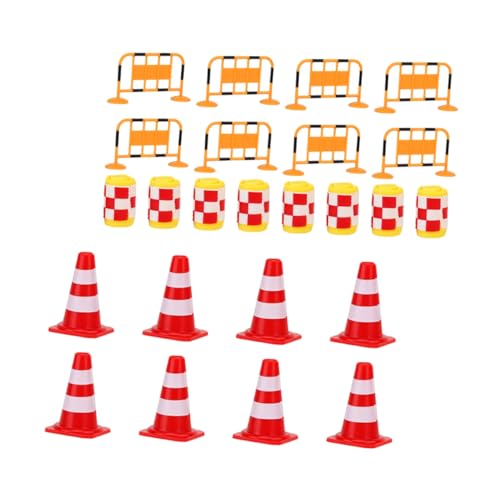 ORFOFE 24st Verkehr Straßenschild Barrikade Straßenband Barrieren Bohren Spielzeug Für Straßensperren Verkehrszeichen Für Kinder Spielset Straßenwarnzeichen Spielzeug Bauverkehr Abs von ORFOFE