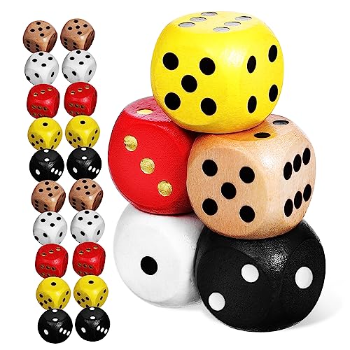 ORFOFE 25 Stück 6 Farbiges Sieb Paar Würfelspiel Würfelspiele Würfel Junggesellinnenabschied Würfel Bunte Würfel Farbige Würfel Rollenspiel Würfel Lustige Würfel Tischspielwürfel Holz von ORFOFE