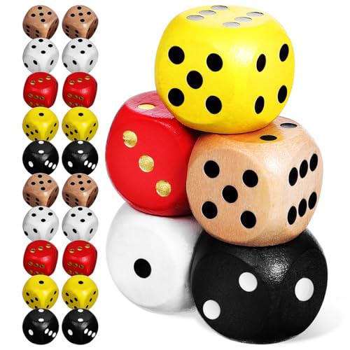 ORFOFE 25 Stück Teiliges Bunte Sechseitige Holzwürfel Leichte Tragbare Zahlenwürfel für Brettspiele Freizeit Party und Rollenspiele Farbenfrohe Würfel für Familie und Freunde ORFOFE 25 Stück Teiliges Bunte Sechseitige Holzwürfel Leichte Tragbare Zahlenwürfel für Brettspiele Freizeit Party und Rollenspiele Farbenfrohe Würfel für Familie und Freunde von ORFOFE