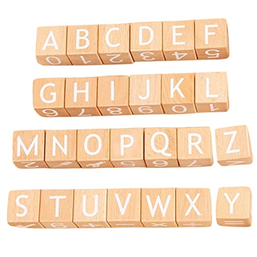 ORFOFE 26St Alphabetblöcke Kinderspielzeug Lernspielzeug für Kinder Alphabet-Spielzeug babyshowergeschenk Kinder holzspielzeug Buchstabenspielzeug für Kinder Lernblock hölzern Khaki von ORFOFE