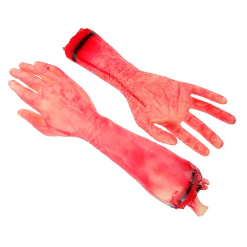 ORFOFE 2St Blutige Handverzierung Zombie-Hände realistische abgetrennte Hand Halloween Horror deko Halloween grusel deko Dekoration blutige Requisite Party blutige Requisite Vinyl von ORFOFE