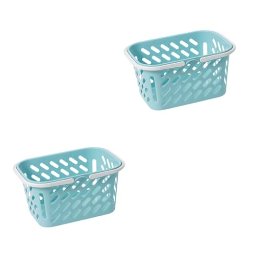 ORFOFE 2St Einkaufskorb tragbare Aufbewahrungskörbe Kinder tylonal Wäschekorb Mini-Shopping ablagekörbe Storage Baskets Spielzeug Mini-Aufbewahrungskorb Puppenhaus-Miniaturen Plastik Blue von ORFOFE