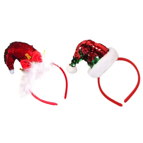 ORFOFE 2St Haarreifen für Weihnachtsfeiern Stirnbänder für Weihnachten weihnachts haarspangen christmas headband Weihnachtsmütze-Stirnband Gefälligkeiten für Weihnachtsfeiern Stoff von ORFOFE