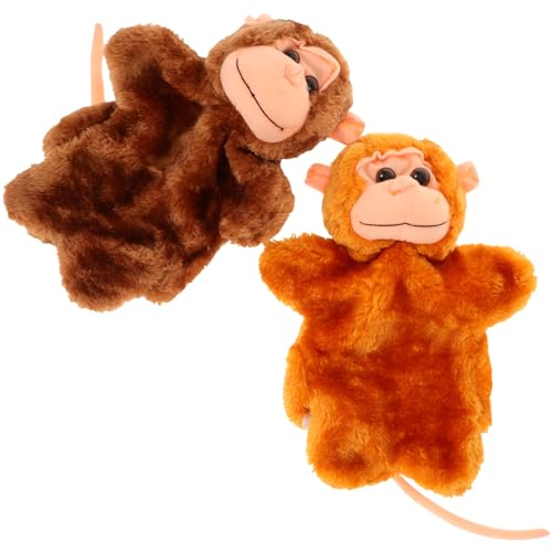 ORFOFE 2St Handpuppe Monkey Toy Monkey Spielzeug Handpuppenspielzeug Affenhand Handpuppen für Kinder Handspielzeug zum Geschichtenerzählen realistisches Handspielzeug PP Baumwolle von ORFOFE