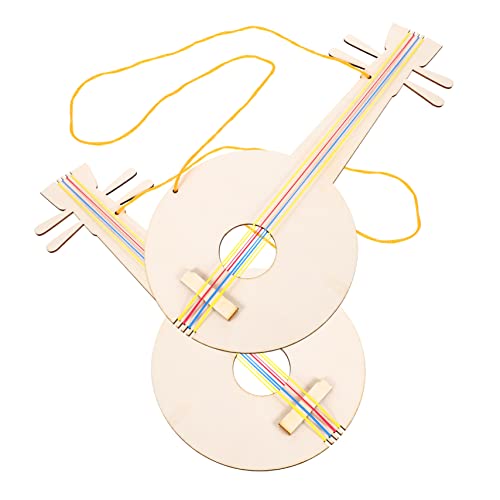 ORFOFE 2St Holzgitarre DIY-Gitarrenspielzeug DIY-Gitarren-Spielzeugmodelle kinderinstrumente musikinstrumente für Kinder Unbemalte Kindergitarre unvollendetes Gitarrenspielzeug hölzern von ORFOFE