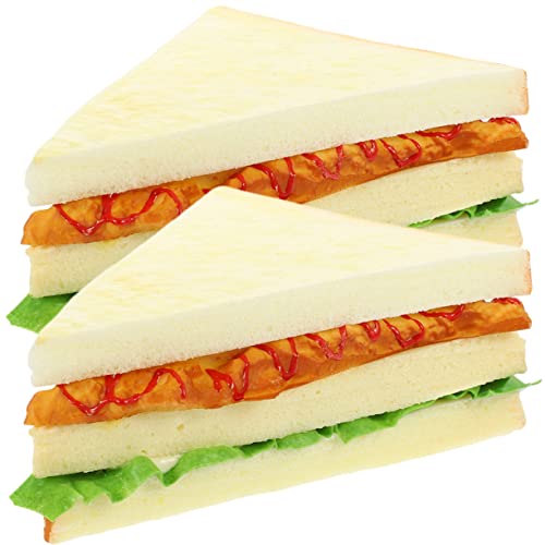 ORFOFE 2St Sandwich-Modell Simulations-Sandwich künstliche Sandwich-Requisite küchendekoration polsterelemente Kuchen deko Essen Sandwich-Sandwich Requisiten für das Szenenlayout Pu von ORFOFE