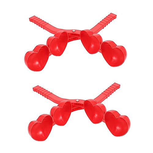 ORFOFE 2St Schneeball-Clip Schneeballklemme Werkzeug zum Herstellen von Schneebällen Schneefeld Spielzeug winterspielzeuge Winter Spielzeug Winterschneeclips Schneeballhalter Plastik rot von ORFOFE