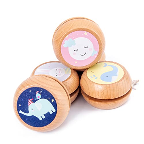 ORFOFE 2St Yoyo-Ball-Spielzeug Kinder holzspielzeug Hand Spielzeug Tiermuster Yo-yo Kind Yoyo-Ball klassisches Jungenspielzeug Cartoon- -Spielzeug Jo-Jo-Spielzeug aus Holz Bambus von ORFOFE