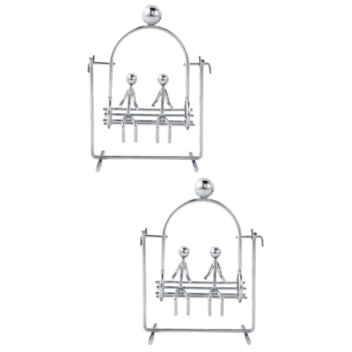 ORFOFE 2St manuelle Schaukel Physik-Spielzeug-Gadget Pendelwaage Schreibtischpendel bürodeko büro Dekoration autodeko Becher Spielzeuge Desktop-Dekoration Newton Gleichgewichtsball Eisen von ORFOFE