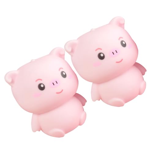 ORFOFE 2pcs Cartoon Squishy Toy Pig Squeep Spielzeug Tragbares Cartoon Handspielzeug Stressabbau Spielzeug von ORFOFE