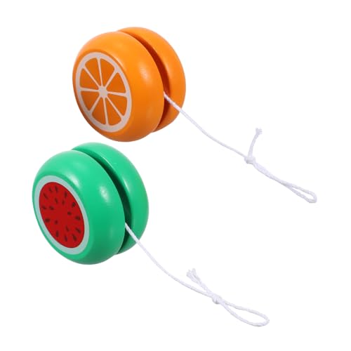 ORFOFE 2st Hölzernes Jo-jo Holziges Spielzeug Fortgeschrittenes Kleinkinder Yoyo-Ball Outdoor-Spielzeug Für Babys Professionelles Draußen Spielzeug Mini-Spielzeug Colorful von ORFOFE