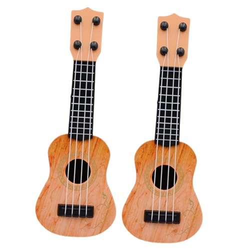 ORFOFE 2st Mini-Ukulele Kinder Gitarre Entwicklungsspielzeug Für Kleinkinder Spielzeug Für Musikinstrumente Ukulele Für Anfänger Kinderspielzeug Ukulele Mini-Spielzeug Plastik Yellow von ORFOFE