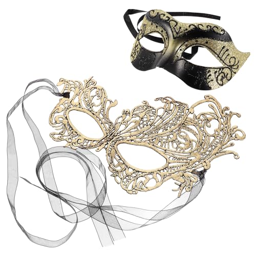 ORFOFE 2st Spitzen- Maskerade-maske Für Frauen Halbe Gesichtsmaske Für Frauen Ball-spitzen-masken Spitzen-maskerade-maske Halloween-spitzenmaske Cosplay-maske Plastik Golden von ORFOFE