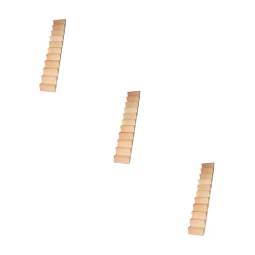 ORFOFE 3 STK Mini-Hausmöbel aus Holz Spielzeug Miniaturtreppe Miniatur-Handlauf Mini-Puppenhausmöbel Geländer holztreppe holzstiege Mini-Heimmodell deko Mini-Haustreppe Hölzern von ORFOFE