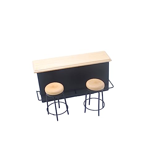 ORFOFE 3 STK Miniatur-Bar-Zubehör jucarii pentru copii hühner Spielzeug holzspielzeug Bartheke Dekoration stylingbã¼rsten winzige Bartheke Mini-Puppenhaus Minibar-Theke Kleiner Holzstuhl von ORFOFE