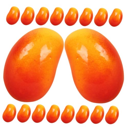 ORFOFE 30st Minifrüchte Simulierte Mangos Mini-künstliche Mangos Mini Künstliche Früchte Simulation Mangos Miniatur Fruchtmodell Prop Künstliches Mango-dekor Desktop-dekor Schaum Rot von ORFOFE