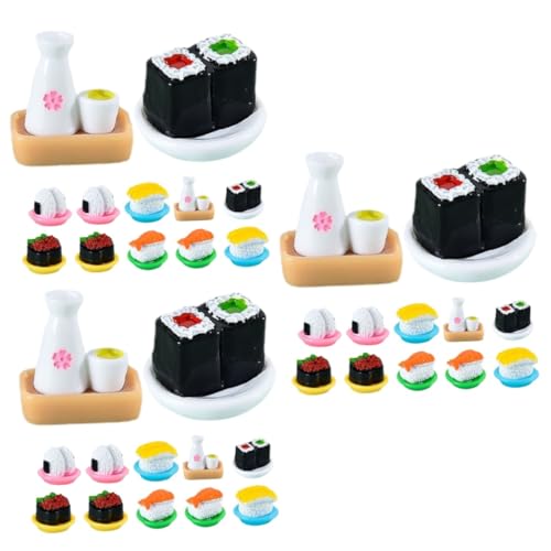 ORFOFE 36 Stück Simuliertes Japanisches Sushi Miniatur Sushi Modell Desktop Aufbewahrung Lebensmittel Sushi Modell Lebensmittel Mini Sushi Modell Dekor Kleines Display Sushi von ORFOFE