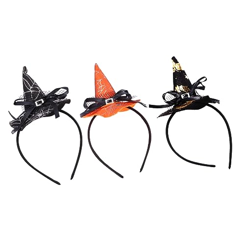 ORFOFE 3st Halloween-hexenhut-stirnband Mädchen Stirnbänder Süßer Hexenhut Halloween-hexen-stirnbänder Mini-haarbänder Haare Für Kinder Maskerade Hexenhut Hexen-partyhüte Kunststoff von ORFOFE