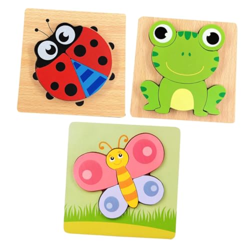 ORFOFE 3st Puzzle Für Kinder Tier-Puzzle Für Kleinkinder Kinder Frühes Pädagogisches Spielzeug Lernpuzzle Für Babys Lernspielzeug Für Kleinkinder Kleinkind-Tier-Puzzle Rätsel Hölzern von ORFOFE