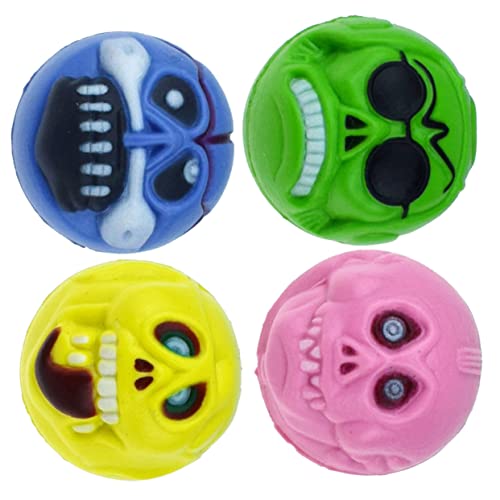 ORFOFE 4 Stück Halloween-Requisiten gruseliges Ballspielzeug Wassertischspielzeug Verschiedene Hüpfbälle Halloween Spielzeug Halloween Toys flummiset Halloween-Bälle Gummielastischer Ball von ORFOFE