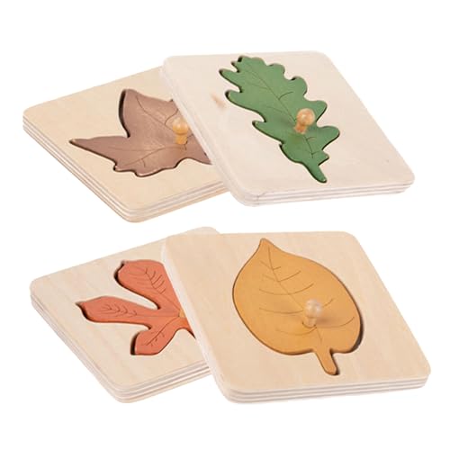 ORFOFE 4 Stück Holzpuzzle Montessori Lernspielzeug für Kleinkinder Blattform Steckpuzzle Kognitives zur Formenerkennung und Feinmotorikförderung Pädagogisch Sicher ORFOFE 4 Stück Holzpuzzle Montessori Lernspielzeug für Kleinkinder Blattform Steckpuzzle Kognitives zur Formenerkennung und Feinmotorikförderung Pädagogisch Sicher von ORFOFE