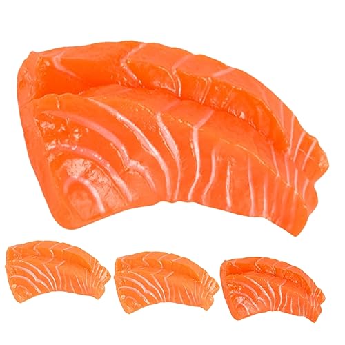 ORFOFE 4 Stück Lachs-Modell hochzeitsdekoration ziernieten Lachsdekoration Fischprop Simulation von Lachsmodellen Modelle für Lachsfutter Lachsförmige Modelle gefälschte Lachsscheiben PVC von ORFOFE