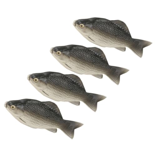 ORFOFE 4 Stück Simulation von Schaumfischen Meerestierfiguren Fisch Stofftier Simulationsfisch Fisch Figur künstliche Fische Tiere Figuren Fischdeko Fisch-Modell Fisch Spielzeug Dark Grey von ORFOFE