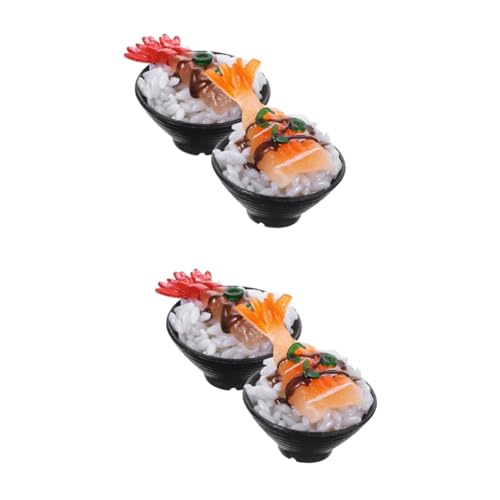 ORFOFE 4 Stück Simulierter Sushi-Reis Lebensmittelmodell Spielzeug Essen Gefälschtes Gekochtes Fleisch Puppenhaus-miniaturen Faux-Fleisch-Modell Miniaturdekoration DIY-Food-Modell PVC von ORFOFE